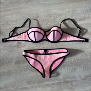 Triangl Swimwear Pink and Black Bikini Set